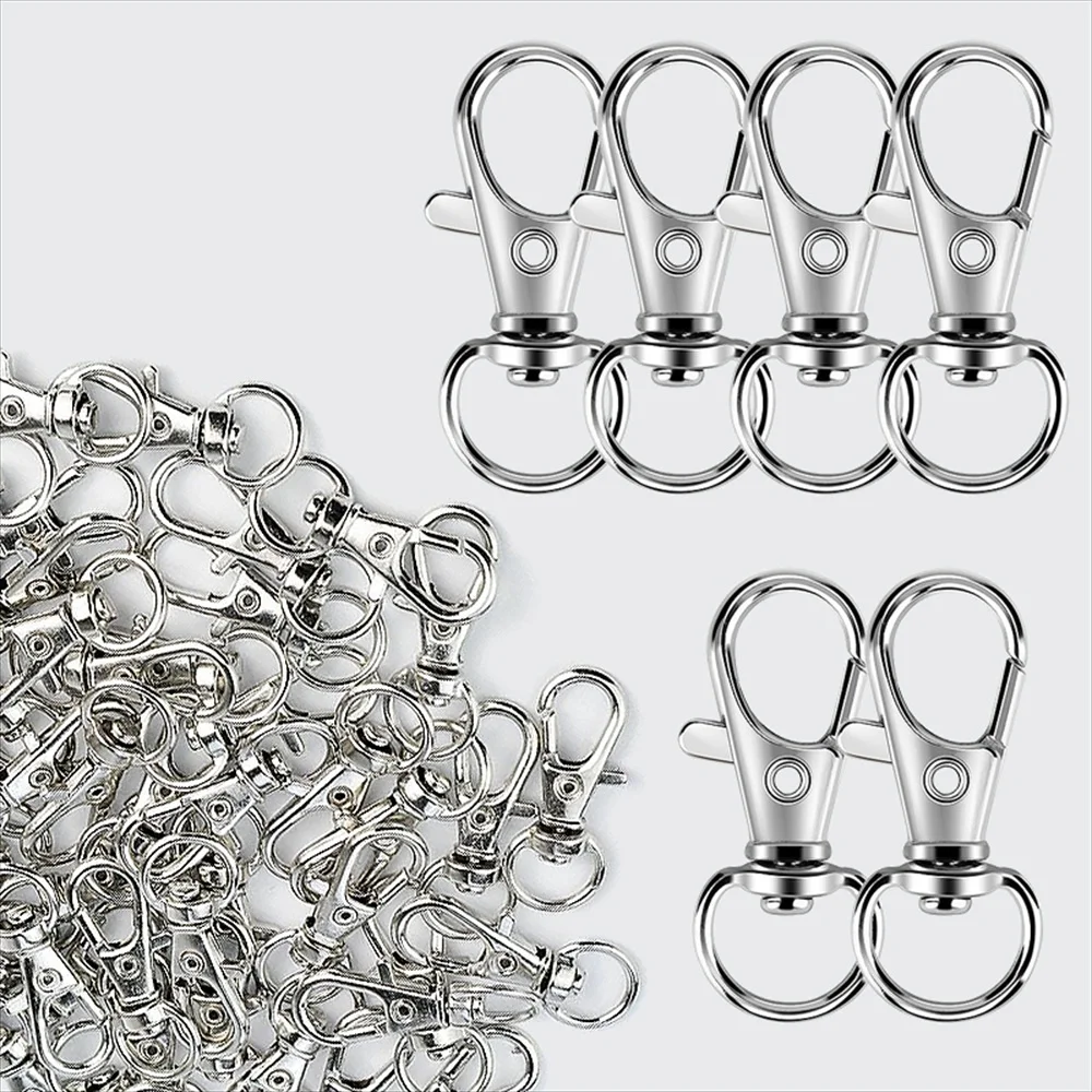 25-200Pcs Metal Swivel Snap Hooks Lobster Clasp Keychains Stainless Steel Swivel Key Chain Ring for Keychain Clip Jewelry Making