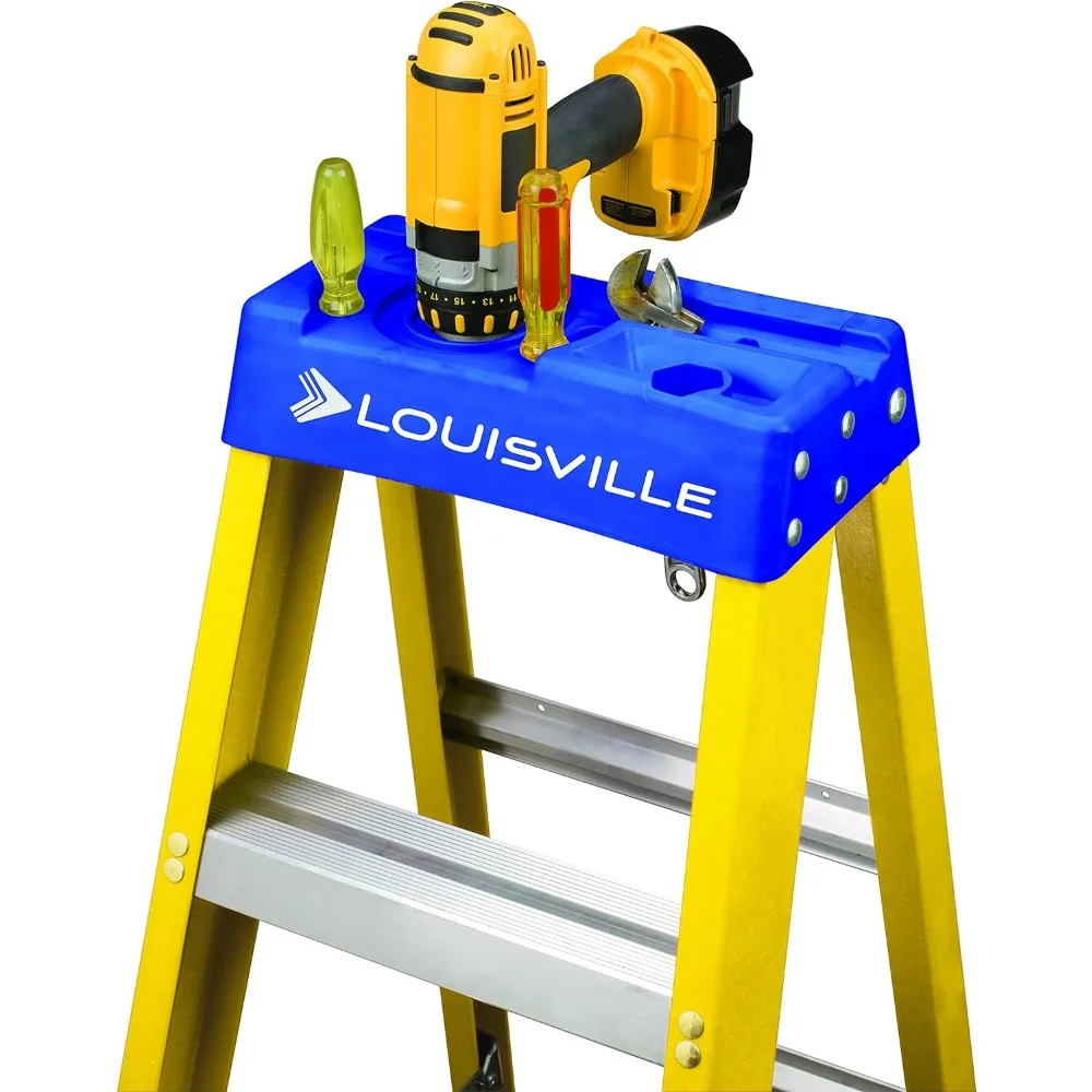 Louisville tangga FS2008 8-Foot Step, 8 kaki, Escalera kuning Telescopica Aluminio Escada Telescopica