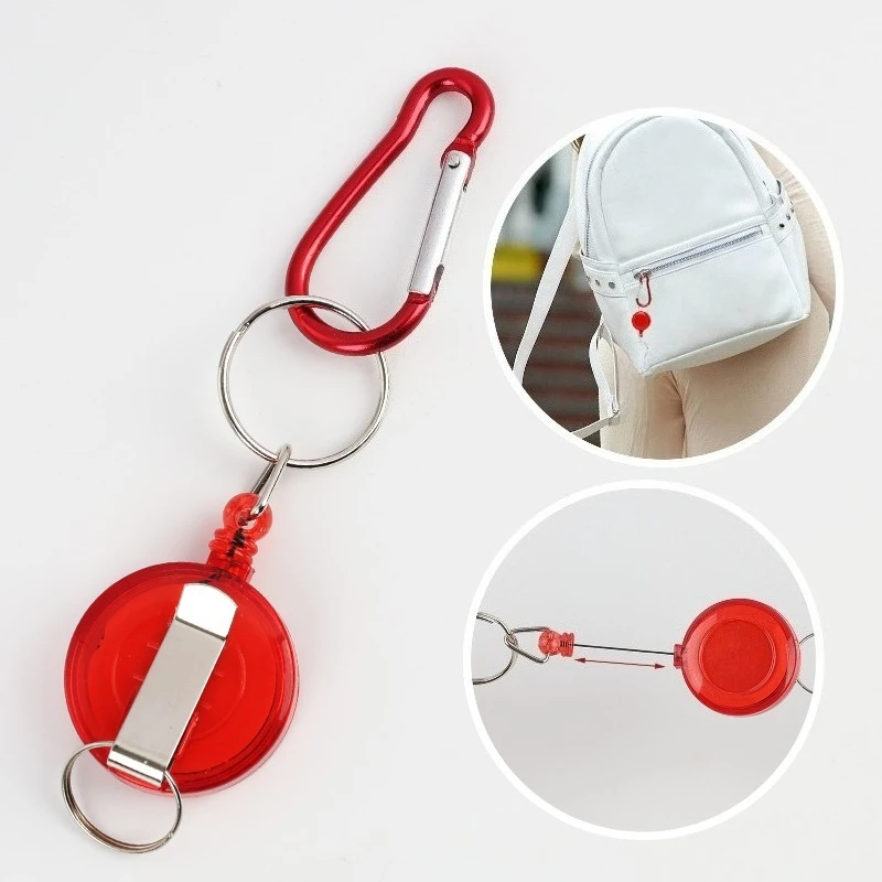 1Pc Keychain Badge Reel Anti-lost Pass ID Card Clip Retractable Key Ring Outdoor Fishing Accessories Badge Reels