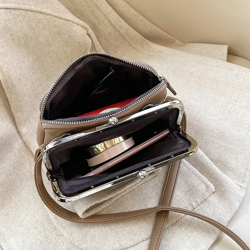 Fashion Spring summer Shoulder Bag Female PU Leather Crossbody Bags Simple Solir Color Clip Messenger bag Lady Handbag Purse sac