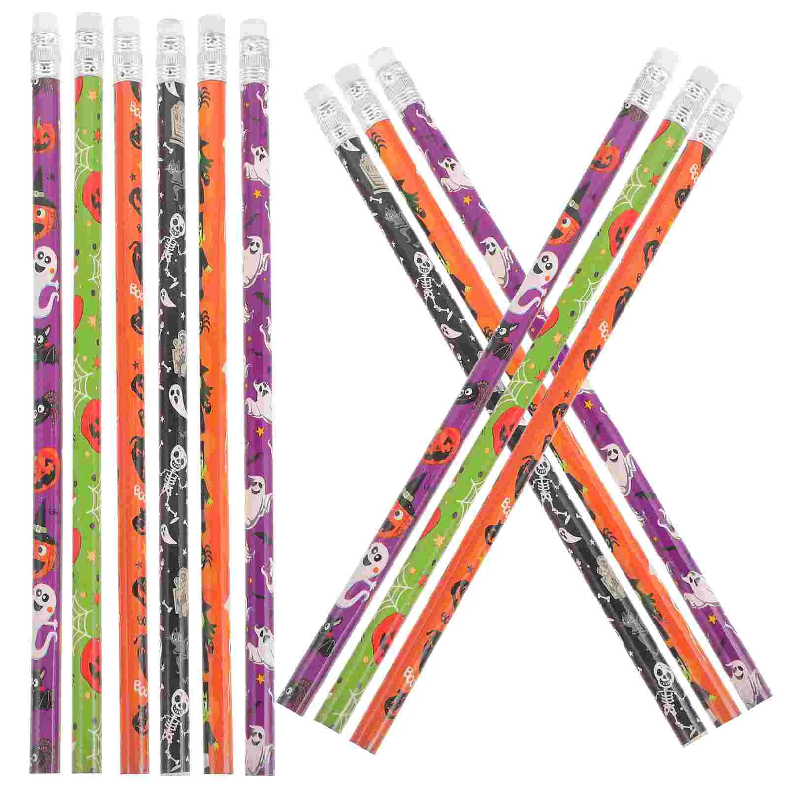 48 Pcs Halloween Pencil Practice Pencils Sketch Kids Graffiti Writing Student Stationery Painting Drawing Decor