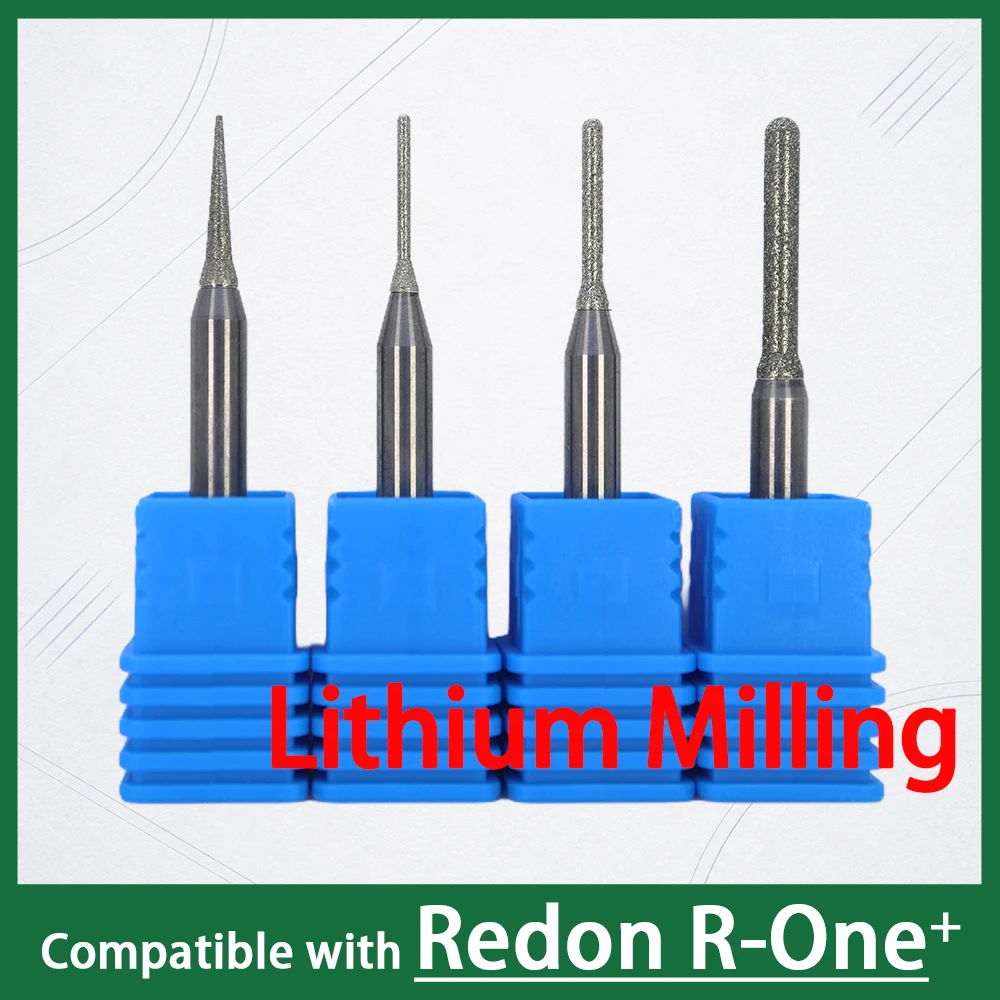 Diamond Grinder Compatible with Redon R-One Plus 4mm Shank for Lithium Disilicate, Glass Ceramic, Composites,etc