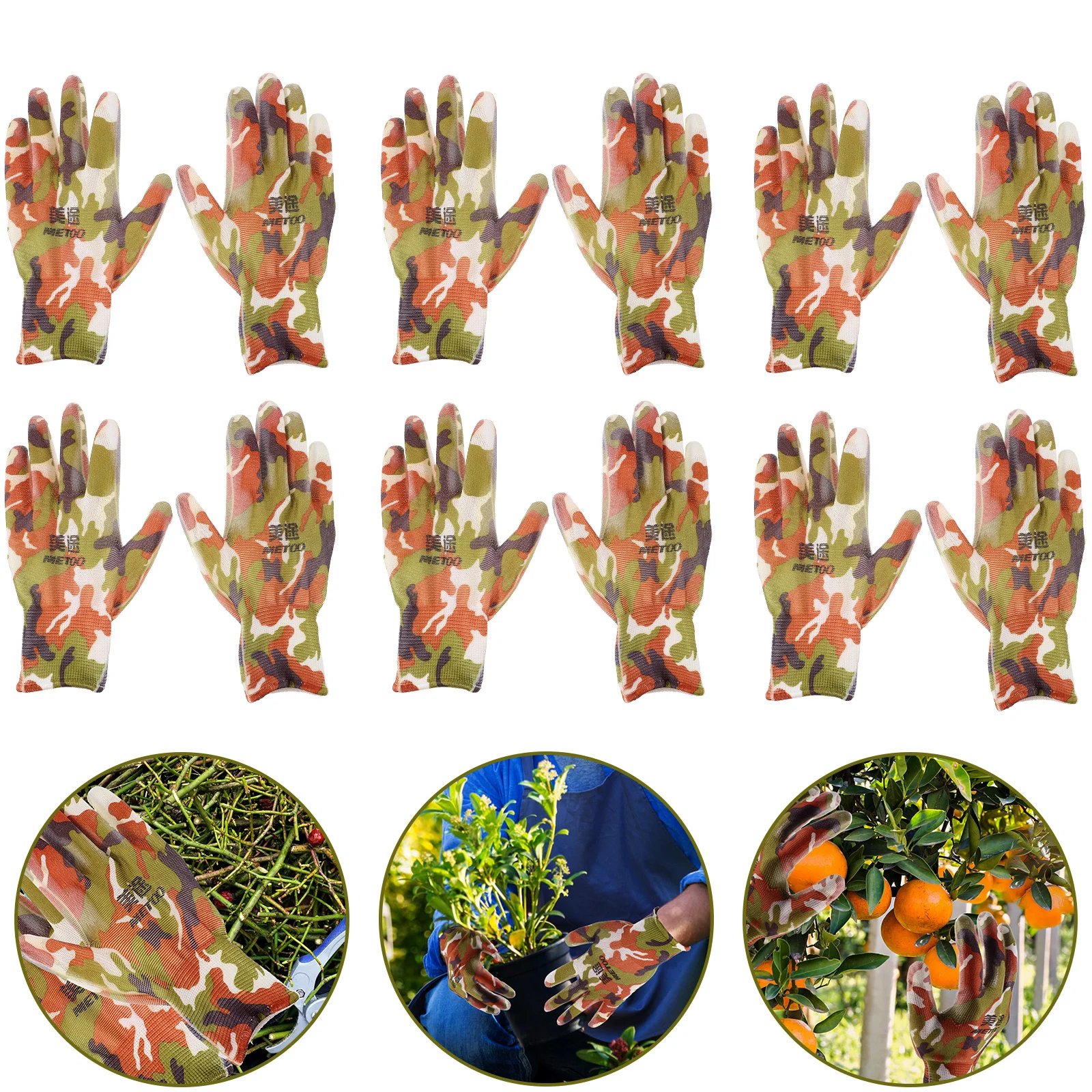 

6 Pairs Lightweight Durable Work Gardening Safety Reusable Beekeeping Protective Gloves Easy Clean Beekeeping Gloves