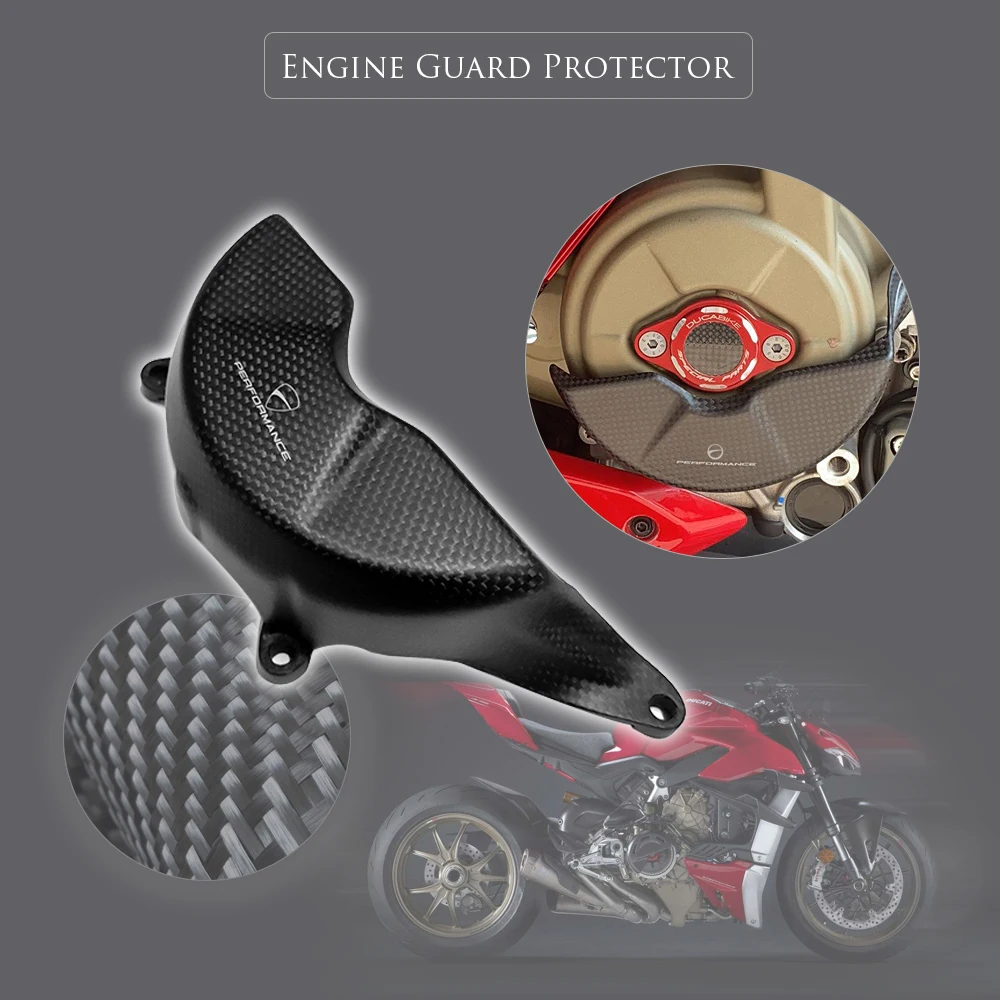 

for Ducati Panigale V4 R/S 2018-2021 Motorcycle Carbon Fiber Engine Stator Fairing Cover Cowling Panel Guard Protector