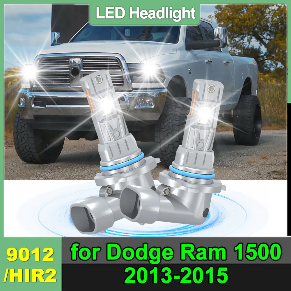 for Dodge Ram 1500 2013-2015 9012 LED Headlight Bulbs Super Bright 6000k Single Copper Tube Auto Light Bulbs
