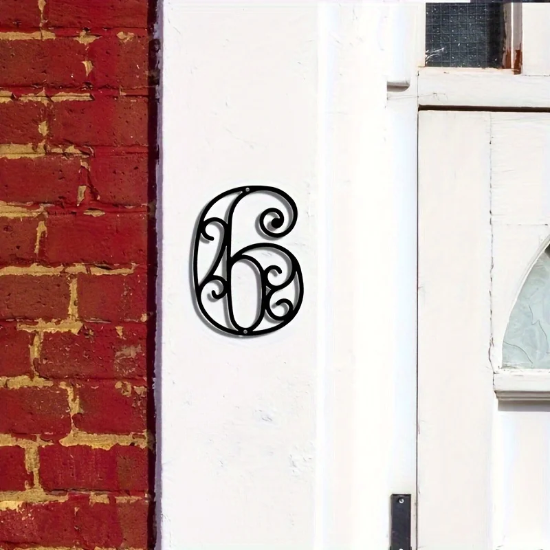 1pc House Number Metal Sign, Wall Mounted Address Plaque for Front Door Outdoor