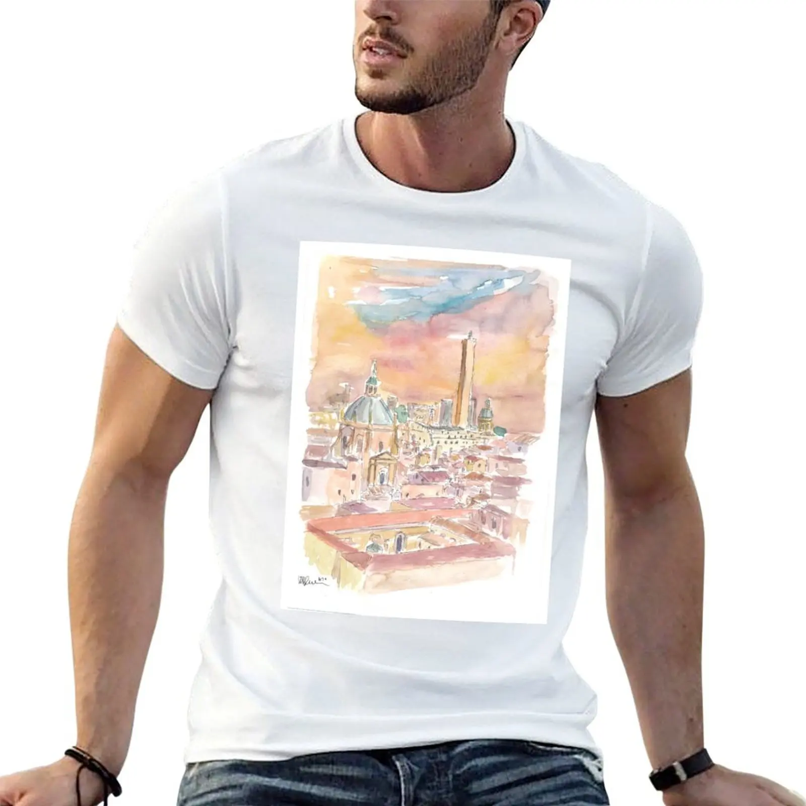 Bologna Italy Cityview with Old Town at Sunset T-Shirt Holiday Party Tee Shirt