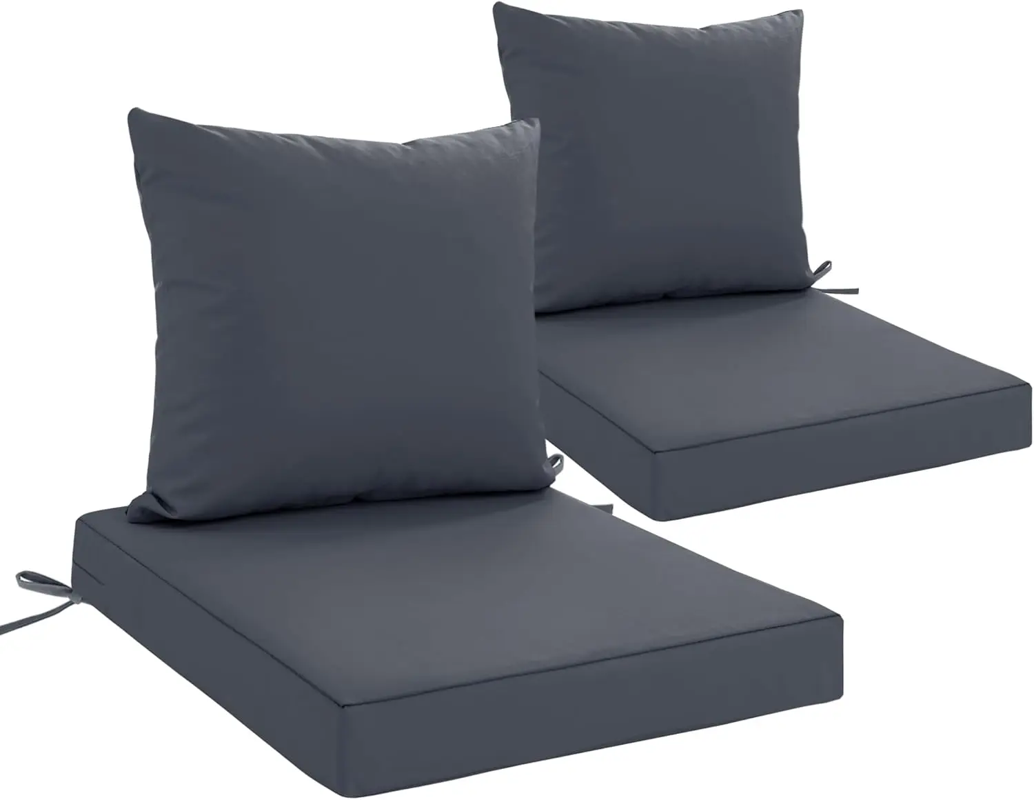 

Outdoor Seat Cushion Set, Water-Resistant & Fade-Resistan, Patio Furniture Cushions with Removable Cover Deep Seat, 2PC