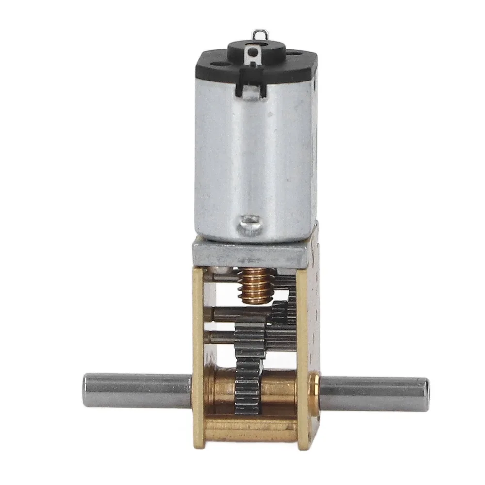 Double Shaft DC Geared Motor 6V DC 190RPM Worm Drive Motor Low Noise 3x10mm Shaft High Torque Gearbox For Automation Projects