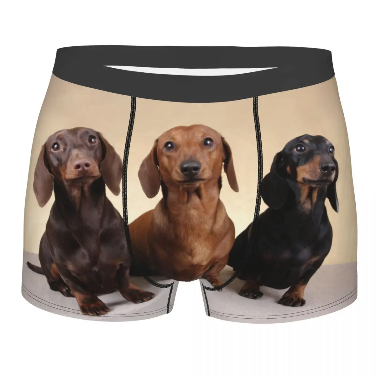 Custom Fashion Dachshund Boxers Shorts Panties Male Underpants Comfortable Badger Sausage the Wiener Dog Briefs Underwear