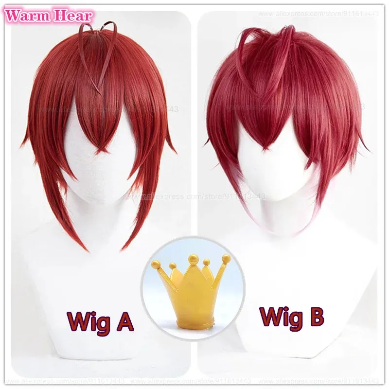 متوفر في المخزون Rosehearts الاصطناعية أنيمي 28 سنتيمتر الأحمر ريدل وتاج أغطية الرأس مقاومة للحرارة تأثيري الباروكات + غطاء شعر مستعار مجاني ob;8