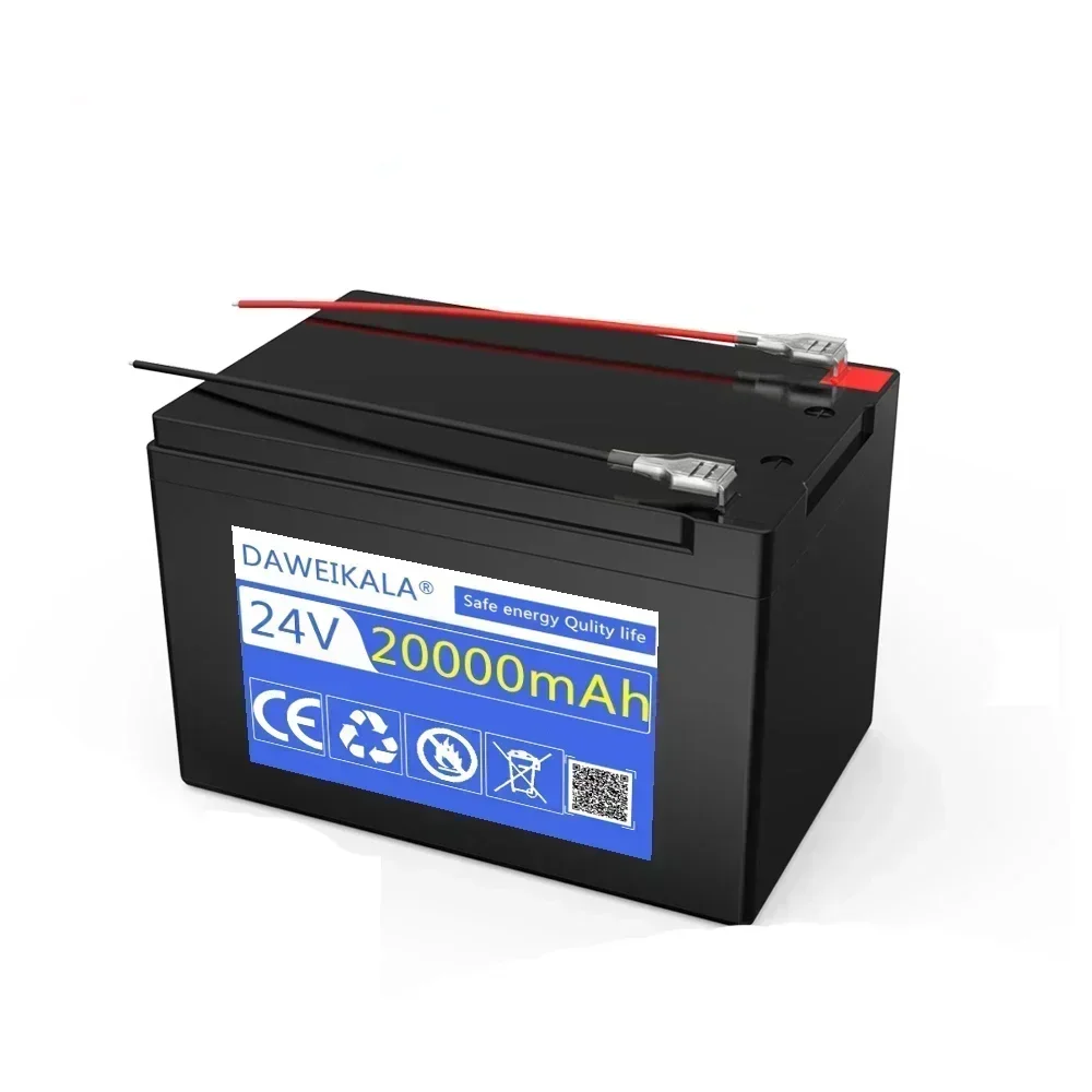 Batterie 24V 20Ah 18650 au lithium, batterie rechargeable pour véhicule électrique à énergie solaire + chargeur 25.2v2A