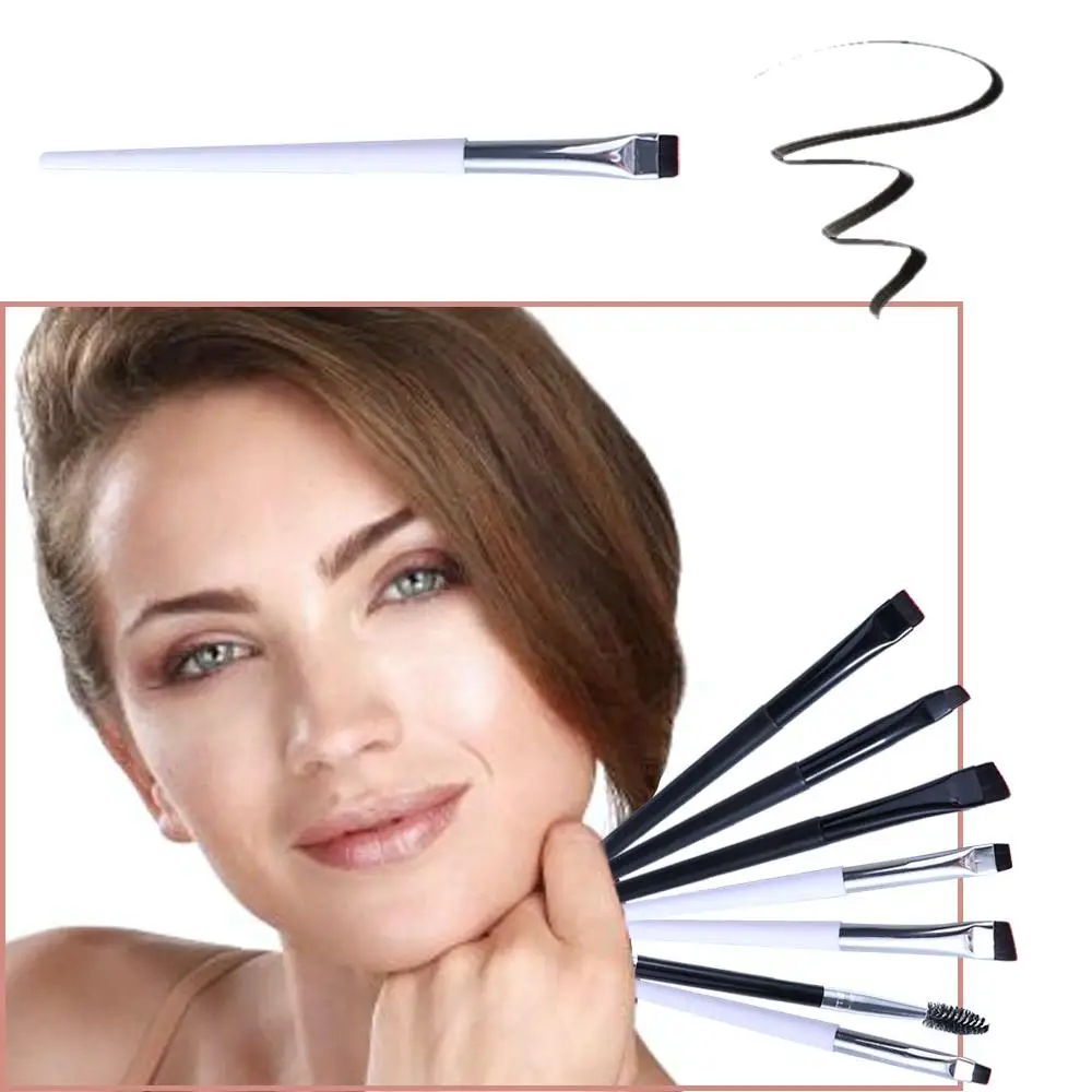 Schoonheid Beginners Schuine Cosmetica Borstel Platte Wenkbrauwborstel Mes Make-Up Borstels Liner Wenkbrauw Borstel Hoekige Fijne Eyeliner Borstels