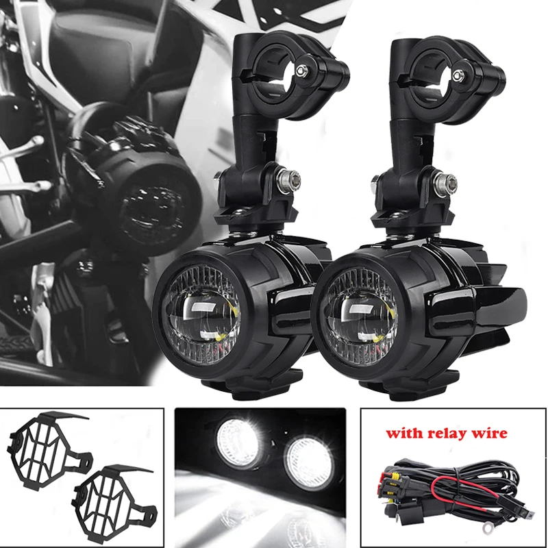Image of E9-zertifizierte Motorrad-LED-Zusatzscheinwerfer 40W 6000K Nebelscheinwerfer Passend für R1250GS ADV F800GS MT07 MT09 R1200GS K1600