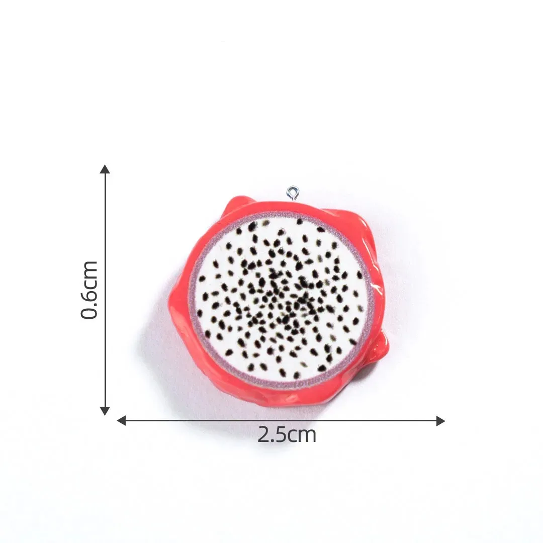 10Pcs Simulation Orange Kiwi Pineapple Slices Resin Charms for Jewelry Making Accessories DIY Earrings Keychain Decoration