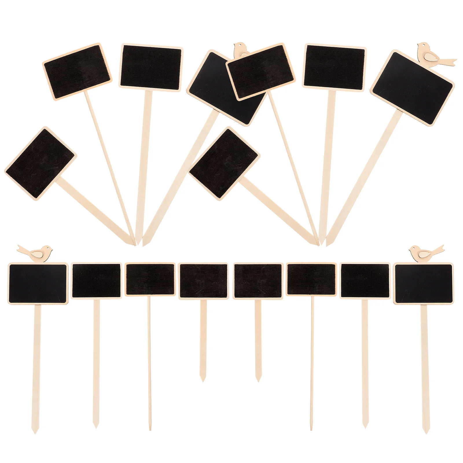 

1 Set Of Wooden Message Board Stakes Mini Chalkboards Garden Flower Pot Plant Label Marker Decorative Sign Wood Blackboard Picks