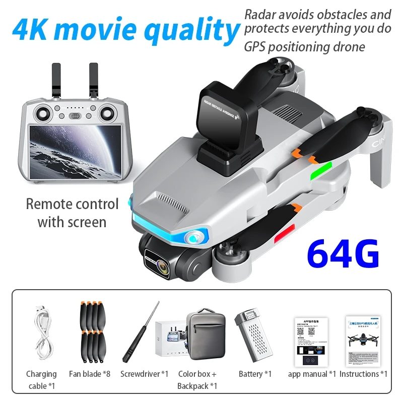 Drone AE3 HD4K Drone Aircraft Accurately Positioned Return Obstacle Avoidance Quad-Axis Anti-Shake Aerial Photography Aircraft