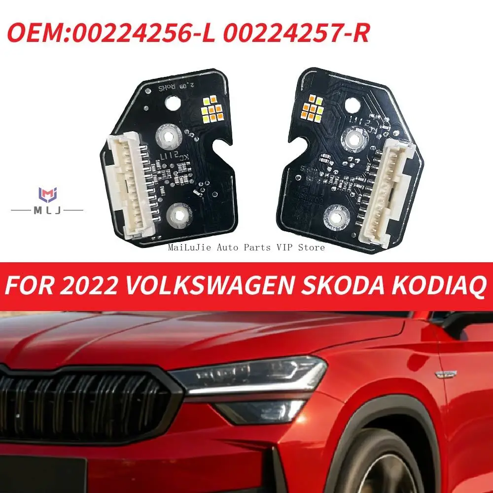 

00224256-L 00224257-R For 2022 Volkswagen Skoda Kodiaq Car Headlights DRL LED Chip Circuit Board Light Source Board Angel Eyes