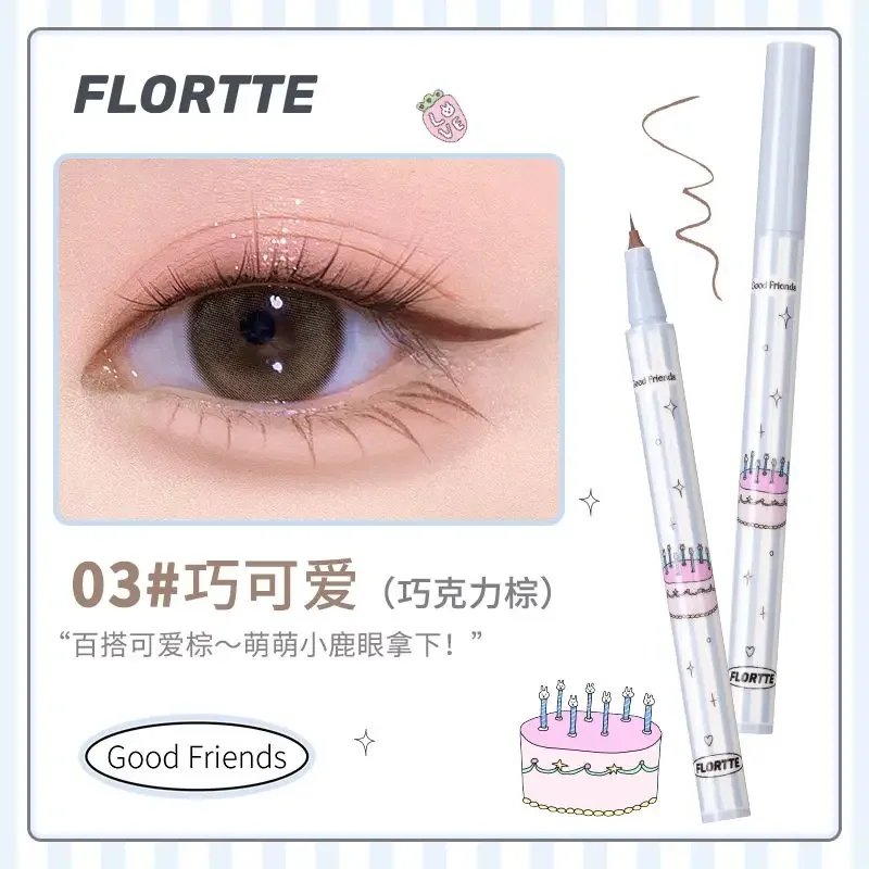 FLORTTE Matita eyeliner liquida impermeabile Matita eyeliner naturale sottile con punta girevole multiuso a lunga durata senza sbavature