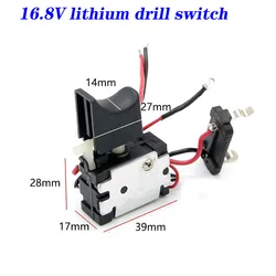 DC 7.2-24V 16A 5E4 for Lithium Battery Cordless Drill Switch Speed Control Electric Drill Trigger Switch with Small Light