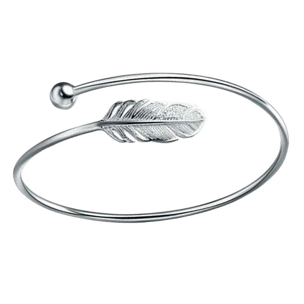 

Retro Leaf Bracelet Women Bracelets Korean Version Open Bangle Student Bangles