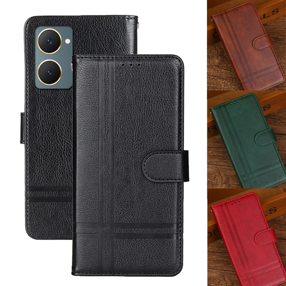 Leather Case For Vivo Y03 4G Flip Case Card Holder Holster Magnetic Attraction Cover Vivo Y 03 4G V2332 Wallet Case Fundas Coque