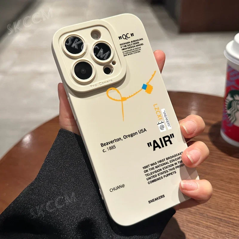 حار أحذية رياضية أحذية رياضية AlR جراب هاتف آيفون 15 14 11 برو ماكس 12 13 Mini XS XR X 7 8 Plus الأبيض التسمية الغطاء الخلفي