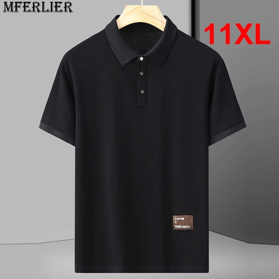 11XL Plus Size Polo Shirt Summer Short Sleeve Polo Shirts Men Fashion Casual Shirts Male Summer Tops 10XL