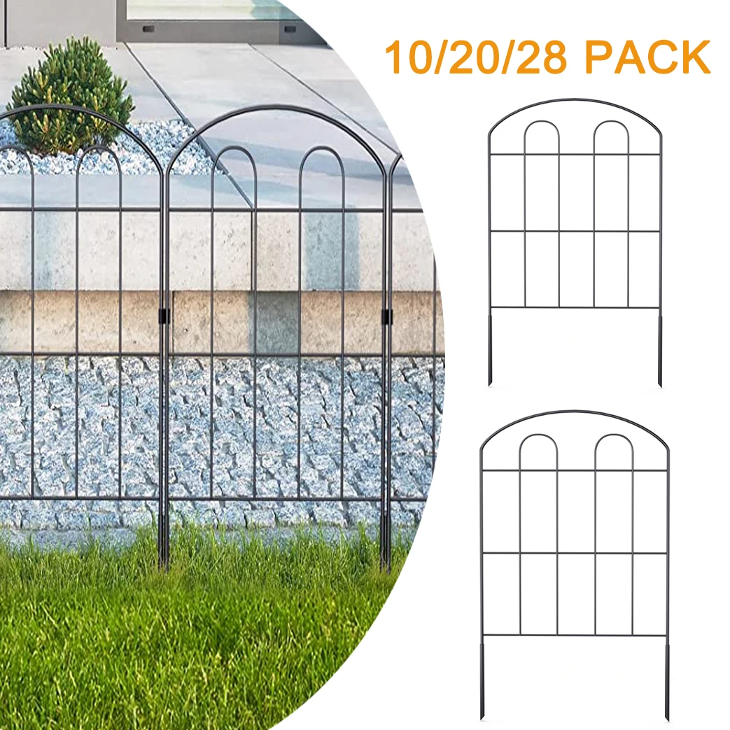 10pcs Decor Garden Fence Border 24in x 10ft Metal Rustproof Fence Animal Barrier