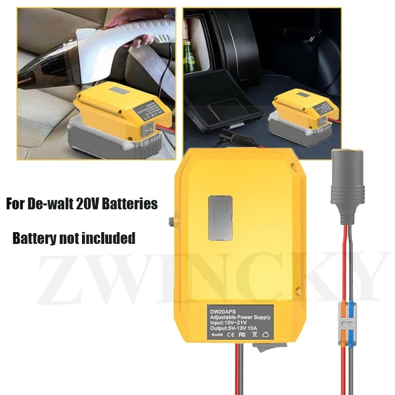 18V To 12V Step Down Converter For Dewaltt 20V 18V Batteries,Output With Cigarette Lighter Power Wheel Adapter Car Refrigerator