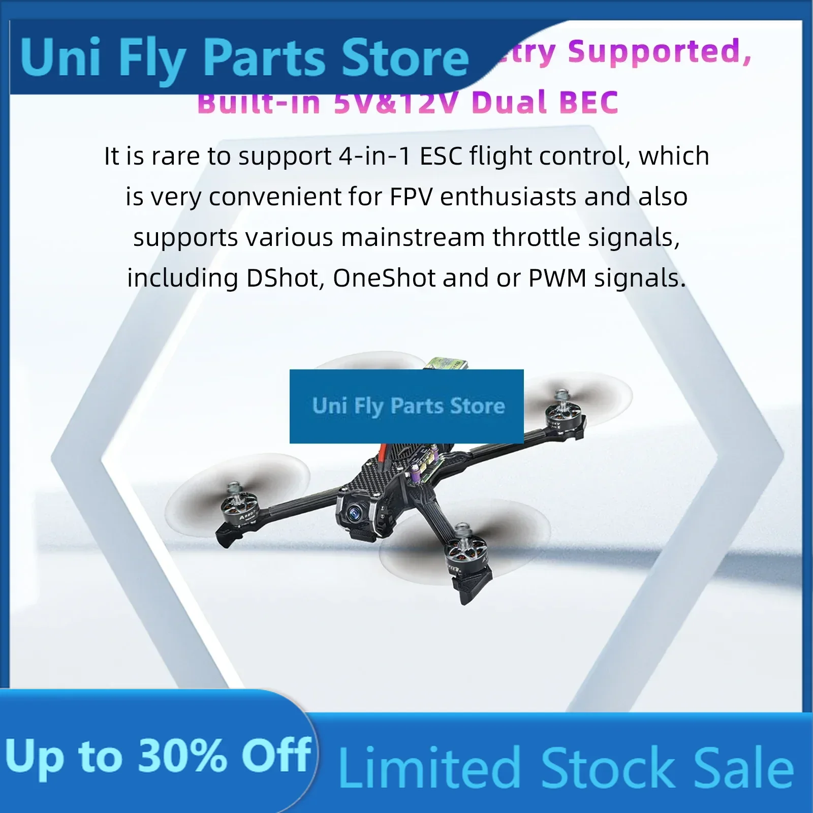 UniFlylink CrossRace Pro Flight Controller APM Betaflight 12CH Output, 5V 12V Dual BEC, OSD Integrate For 2-8 Axis RC FPV P