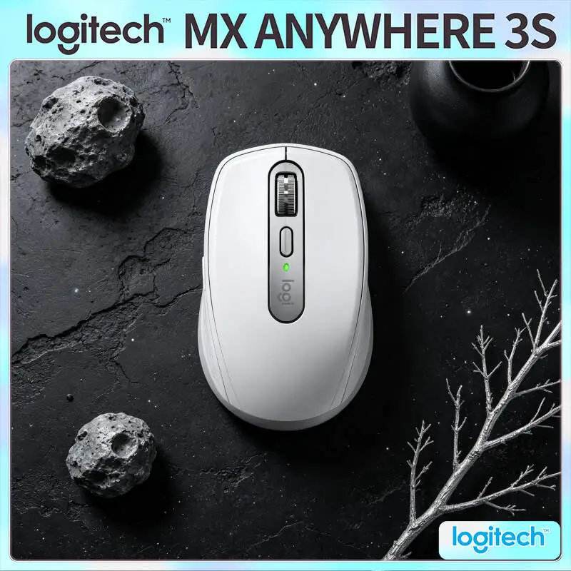 Precision MX Anywhere 3S - 8K DPI Darkfield, Multi-OS, Silent Click, Perfect for Floral Video Editing & Studio Work