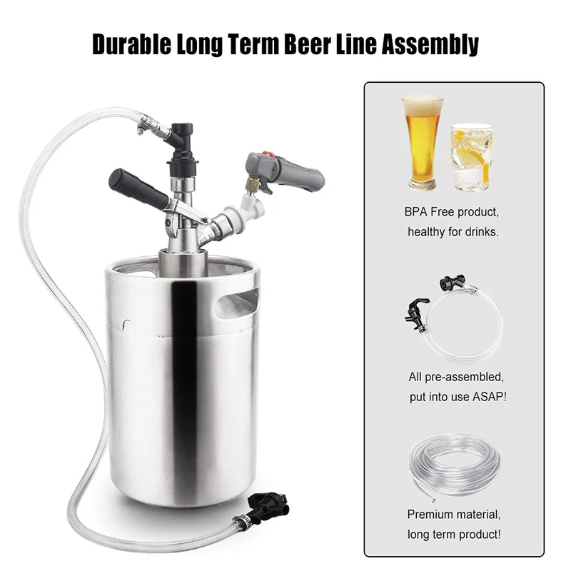 3M/5M PVC Hose, Food Grade Brewing Beer Pipe ID 7mmx OD 12mm, High Toughness Tubing Draft Kegerator Beer Beverage Dispenser Line