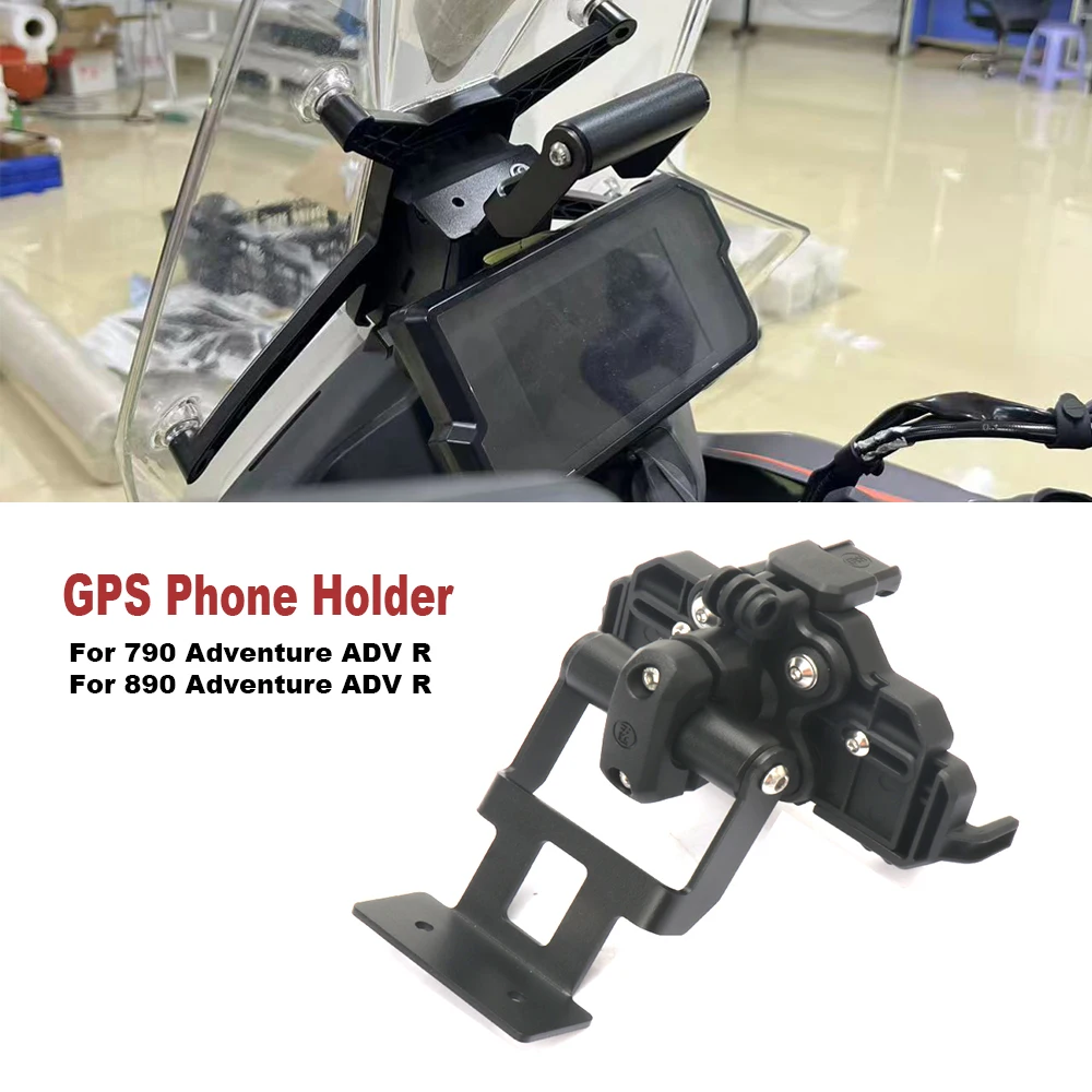 

2024 For 790 890 Adventure ADV R Mobile Phone GPS Navigation Mount Bracket Motorcycle Handlebar Bar Extension Stand Holder