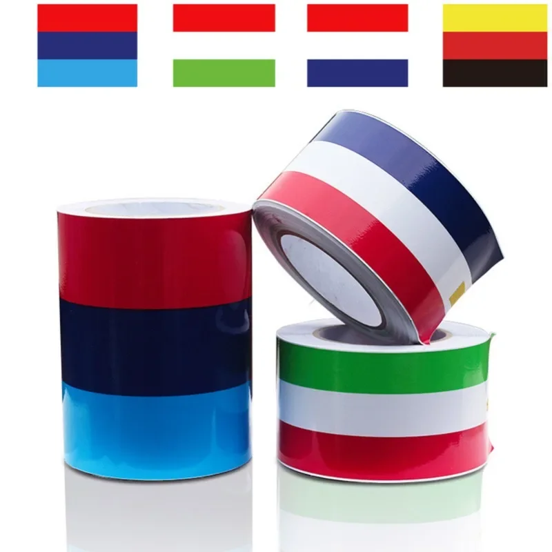 Car-Styling Sticker Italian French Germany Flag Three-color Stripe Decal Bumper Sticker Car Decoration Sticker Tape 1M