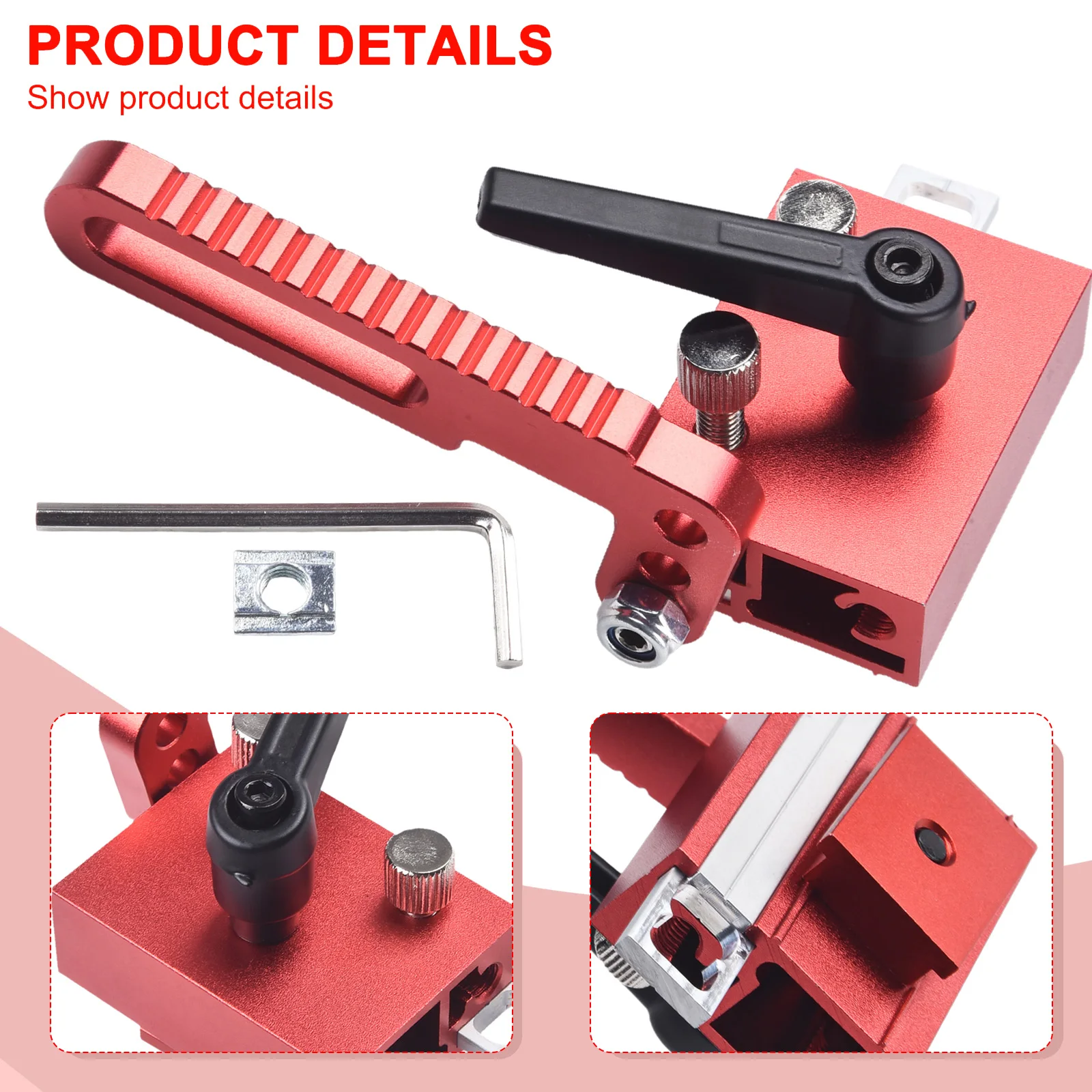 Aluminium Alloy Adjustable Miter Track Stop Accurate Length Limiting Device for Woodworking with CNC and Table Saws