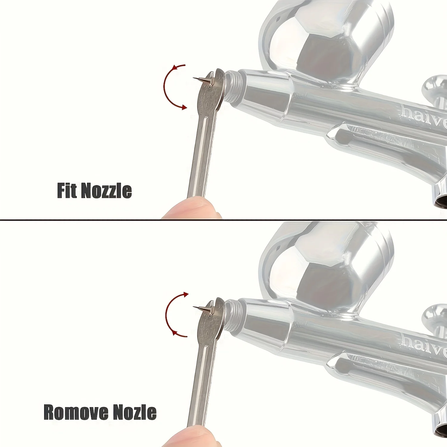 10-Piece Replacement Parts Set: Includes 0.2/0.3/0.5mm Nozzles, Needles, Airbrush Accessories, and Mini Wrench