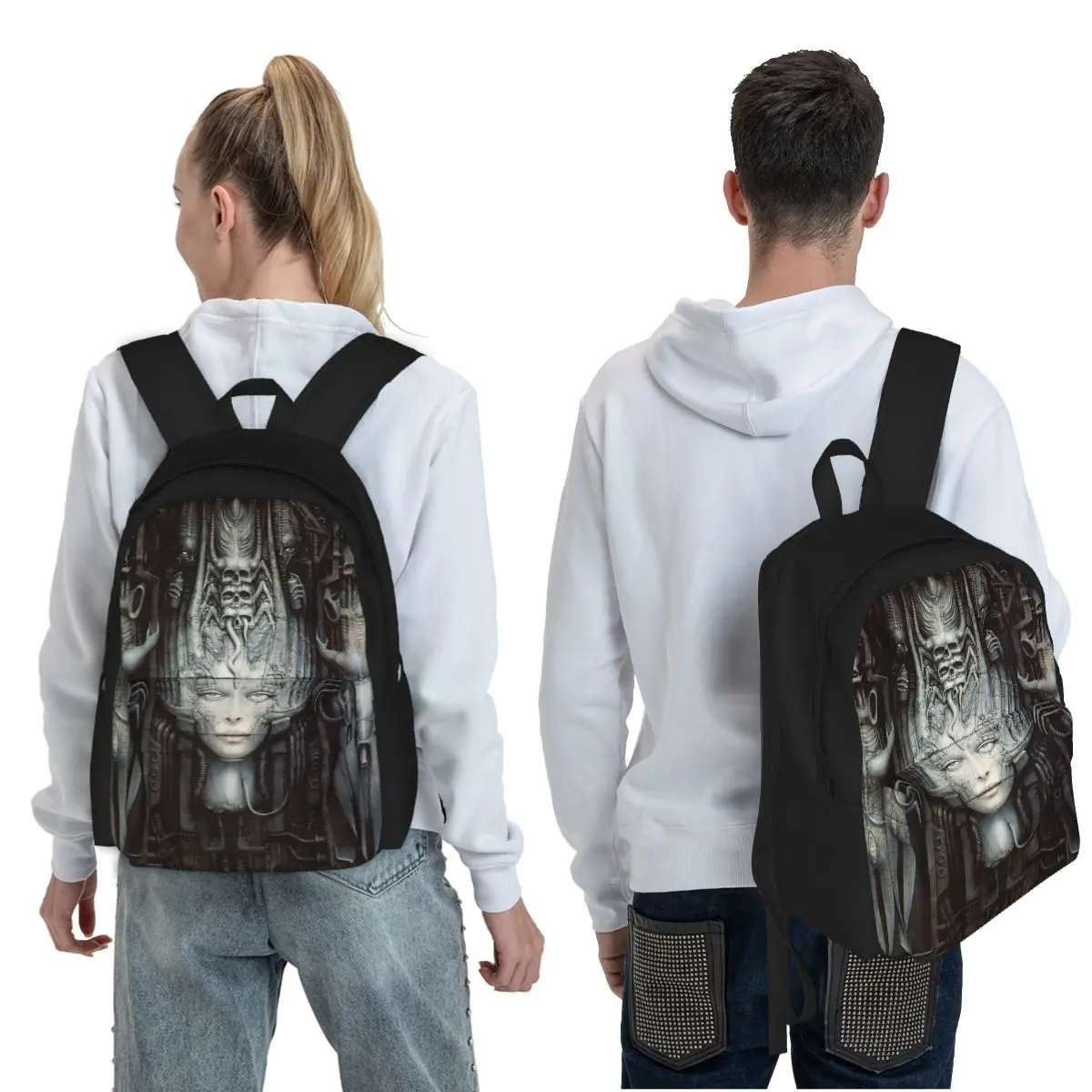 Hr Giger - Li - Painting Student Backpack School Bag Hiking Travel Daypack for Boys Girls Fashion Bookbag Shoulder Bags
