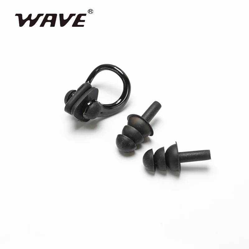 

WAVE Professional Soft Silicone Material Adult Children Swimming Waterproof Earplugs Swimming Nose Clip Boxed