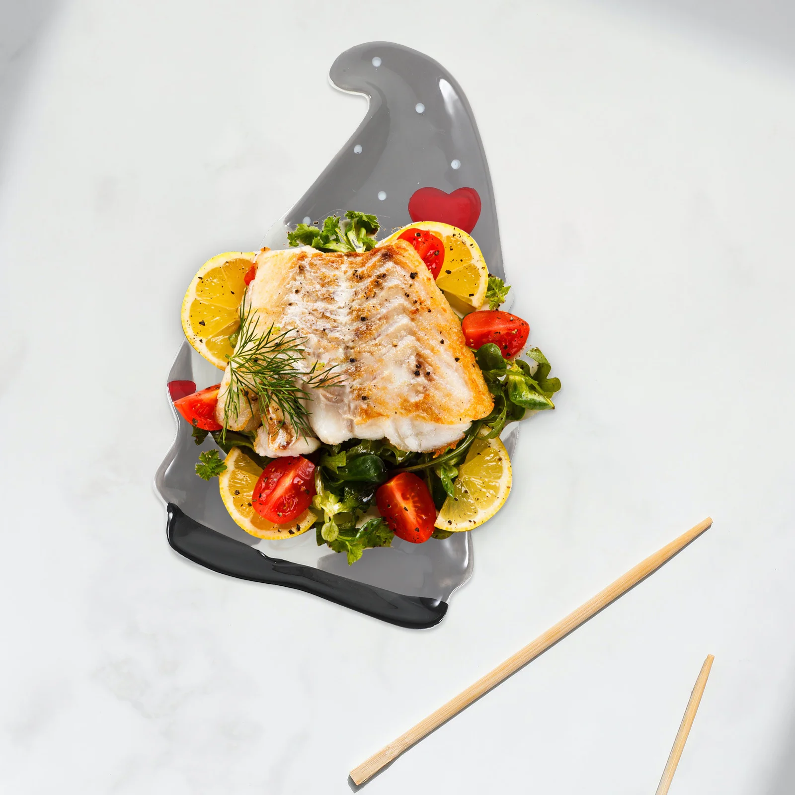 

1Pcs Christmas Santa Claus Ceramic Plate Scratch Resistant Food Serving Dish Xmas Party Dinnerware Christmas Plate