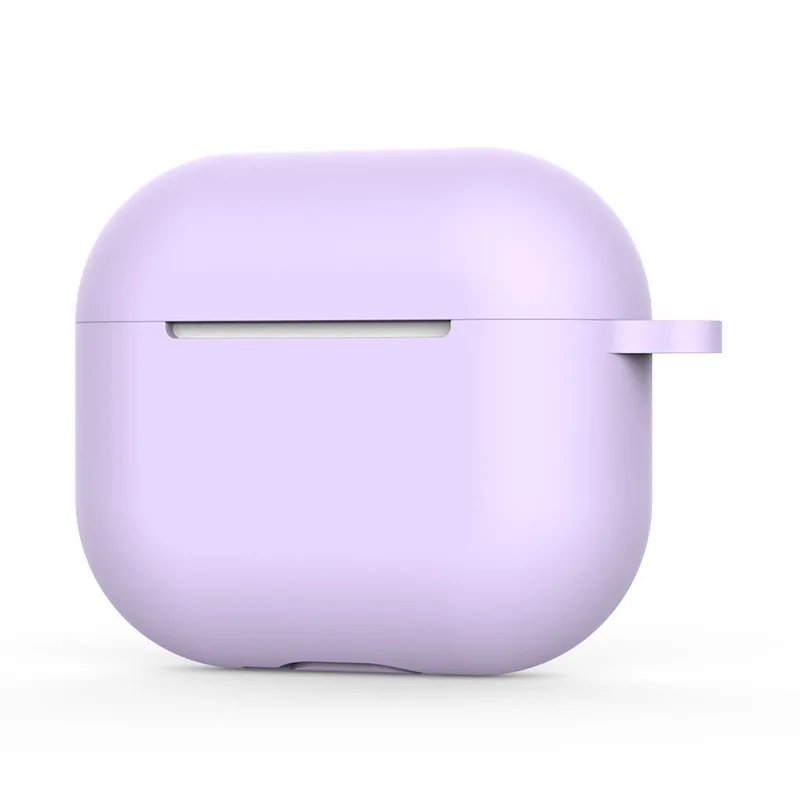 Apple Airpods 3用のソフトシリコンケース,Bluetoothワイヤレスヘッドフォン用のフック穴付きケース