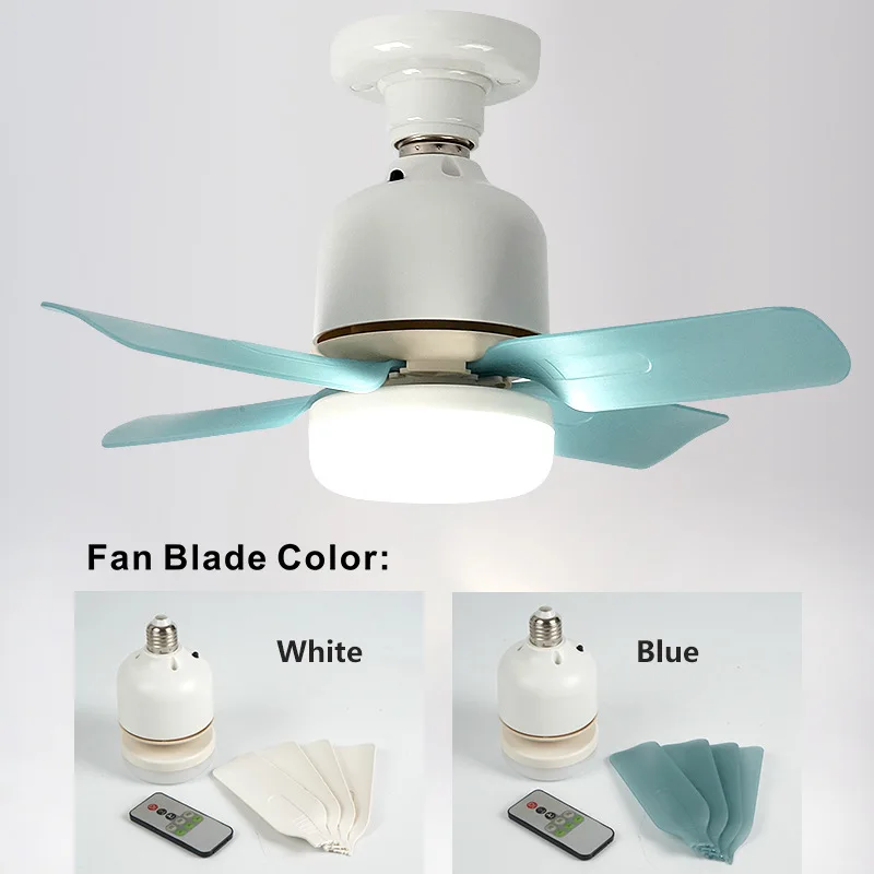 

Socket Fan Light 3 Speeds Dimmable Screw in Ceiling Fan in Light Socket with Extender & 6 Blades for Bedroom Kitchen