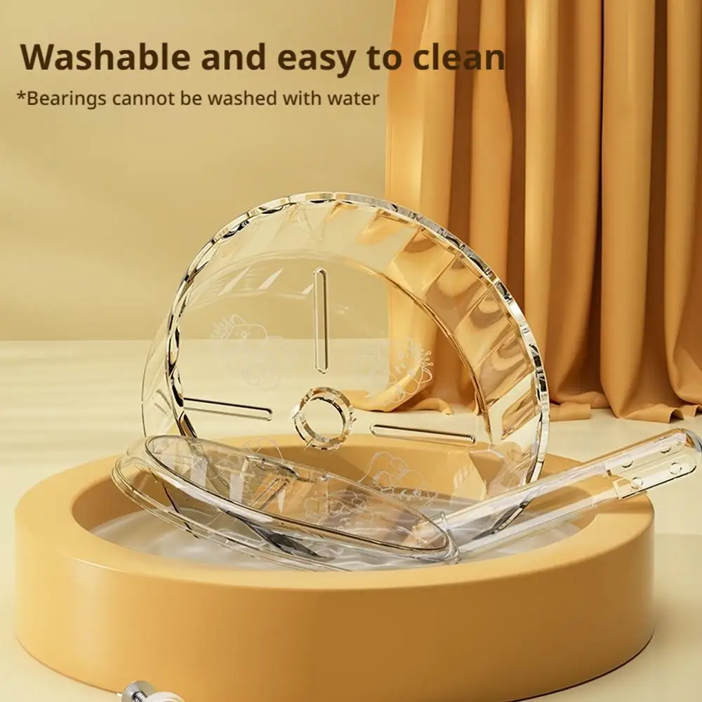 Silent Dual‑Bearing Hamster Running Wheel Transparent Acrylic Exercise Wheel Quiet Spinning Toy for Syrian Dwarf Hamster S