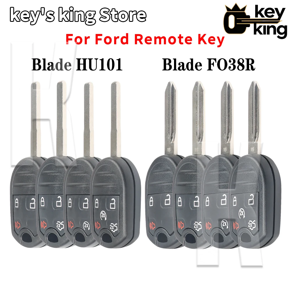 KK Remote Car Key Shell Case For Ford F150 F250 Explorer Edge Escape Taurus Focus,3/4/5 Buttons Straight Remote Key Housing Cove
