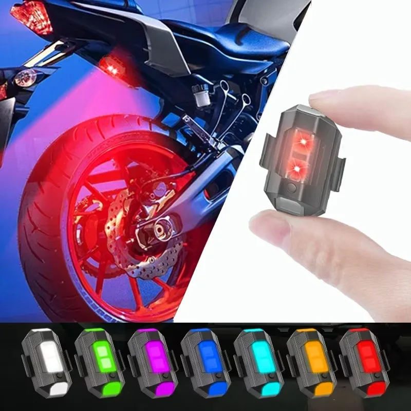 7 Color Mini USB LED Anti-Collision Bike Aircraft Night Flying Flashing Warning Signal Light Motorcycle Light Drone Strobe Light