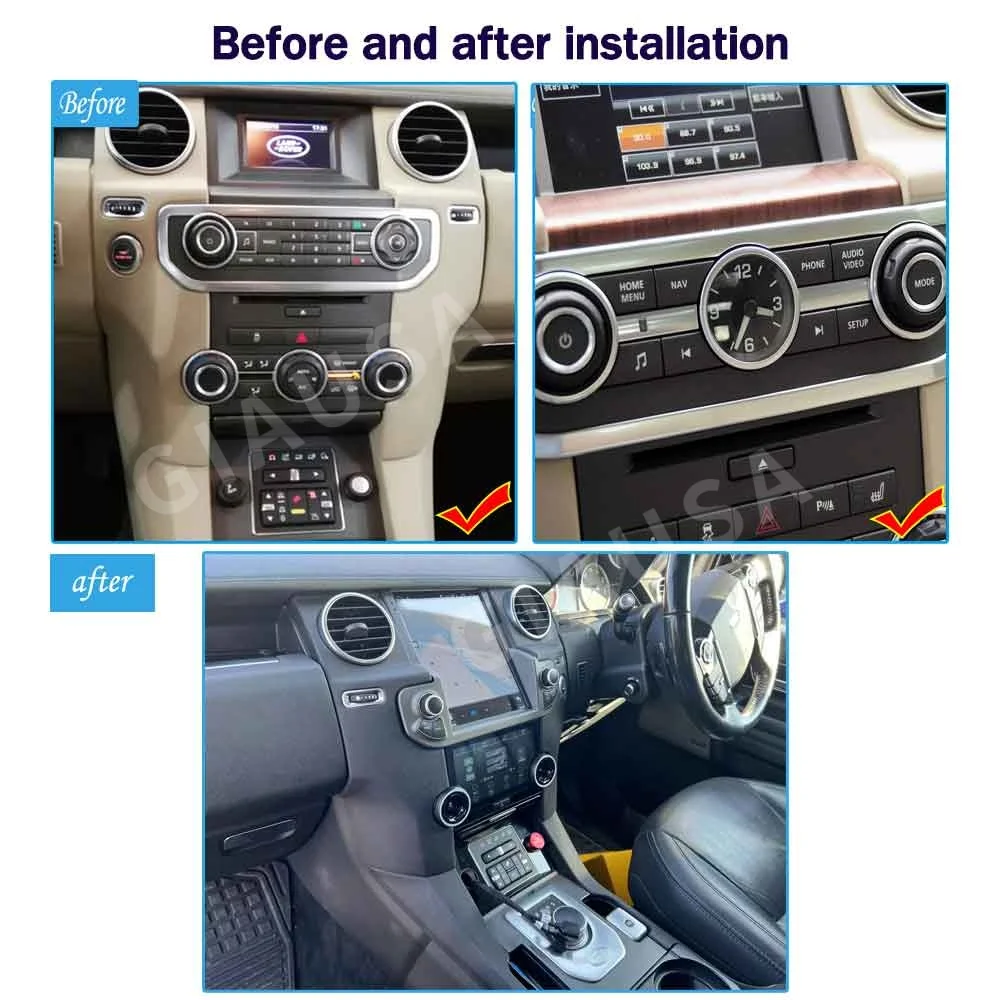 DSP GPS Navigation Car Radio For Land Rover Discovery 4 LR4 2009 2016 Android 14 Vertical Screen Car Stereo + Climate LCD Screen