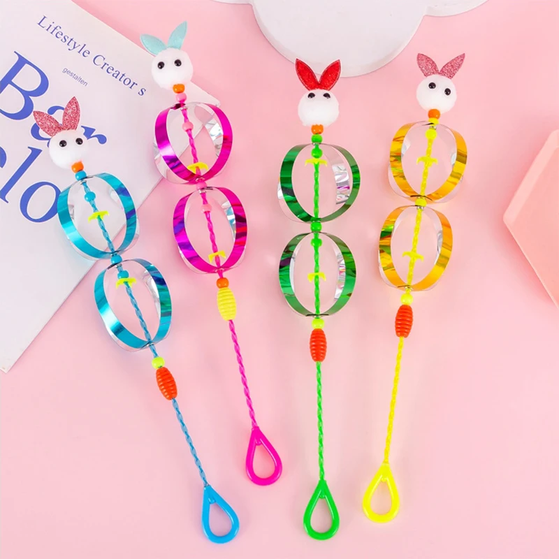 5Pcs Childhood Nostalgic Toy Happy Spinning Fun Gourd Windmill Toys Cute Beautiful Magic Light-emitting Bubble Flower Kids Gifts