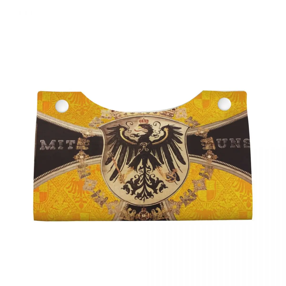 Custom Vintage German Eagle Facial Tissue Box Cover Rectangular Kingdom of Prussia PU Leather Tissue Box Holder for Car Toilet