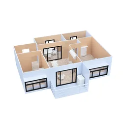 1:50 Scale Diorama Building Kit Miniature Architecture Roombox Mockup Container Prefabricated House Assembly Model Scenes