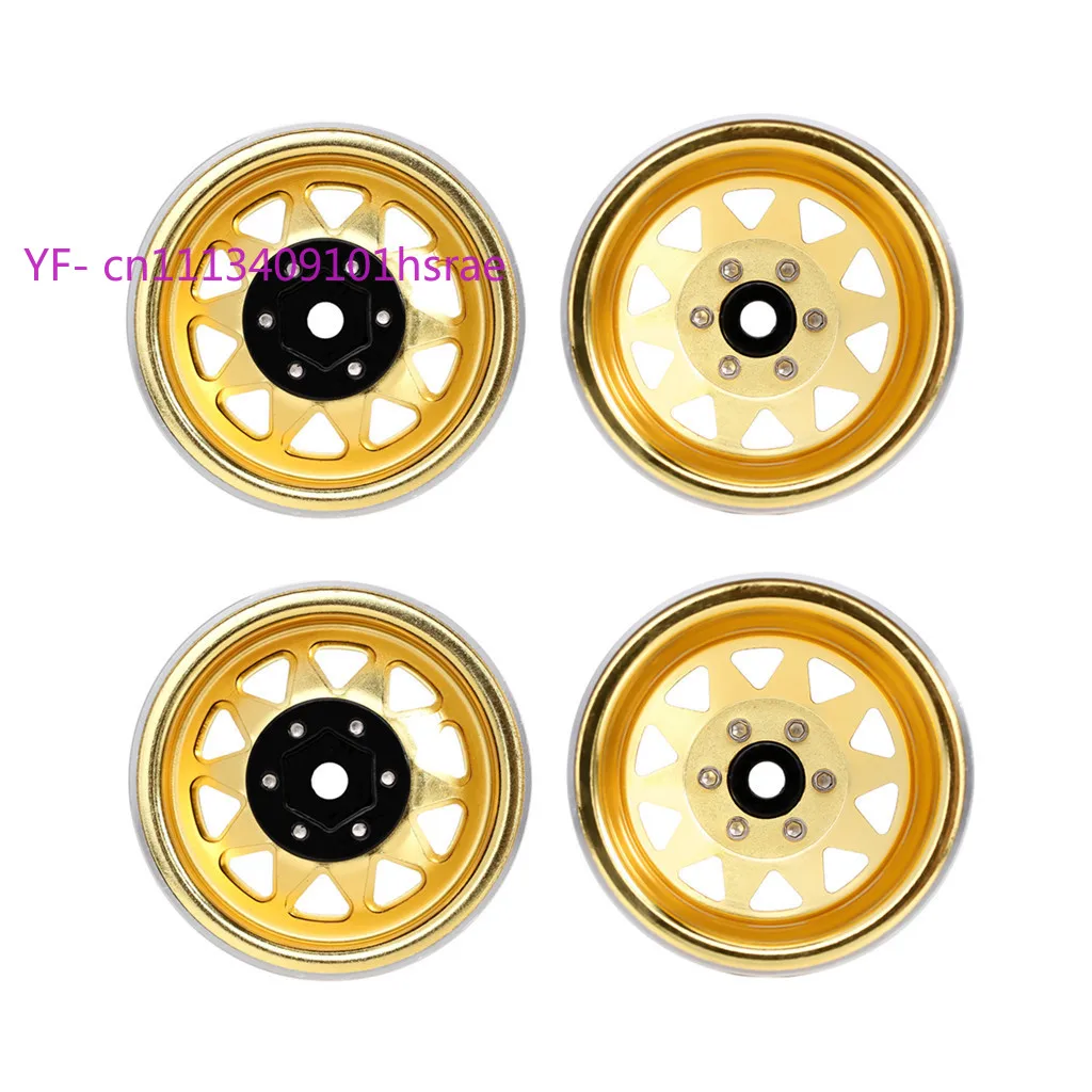 Universal 1.9 Inch RC Metal Beadlock Wheel Hub 5-Slot Triangle 10-Hole Stamped Steel Rim for RC Crawler Car